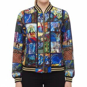 MINKPINK Beauty and the beast stained glass bomber jacket Sz M
